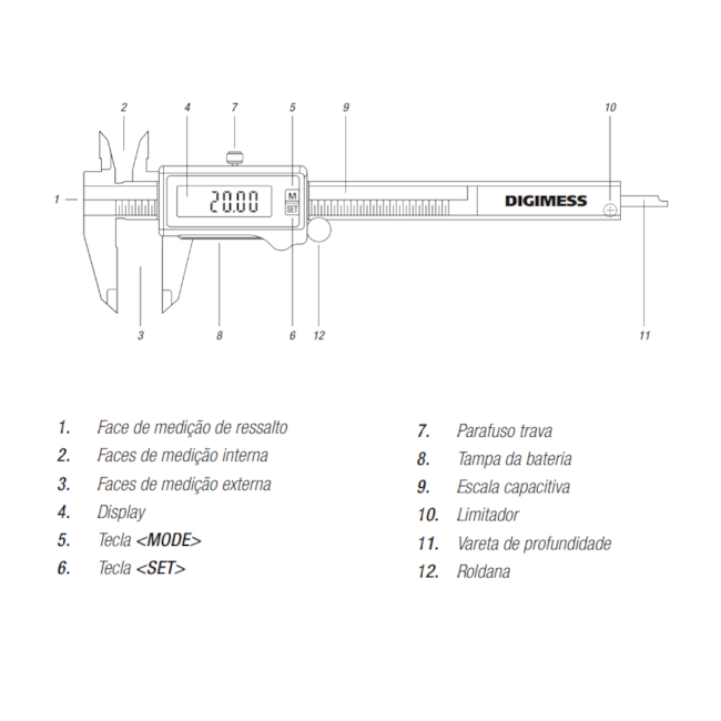 Paquímetro Digital 300mm/12