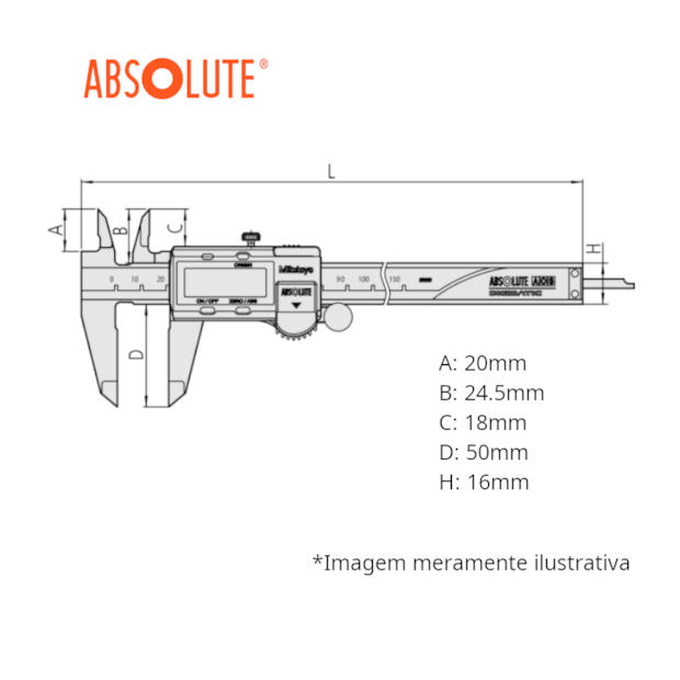 Paquímetro Digital ABS 0 a 200mm 500-152-30 MITUTOYO-462f743a-8da0-4354-bc38-1f4efaef79d3