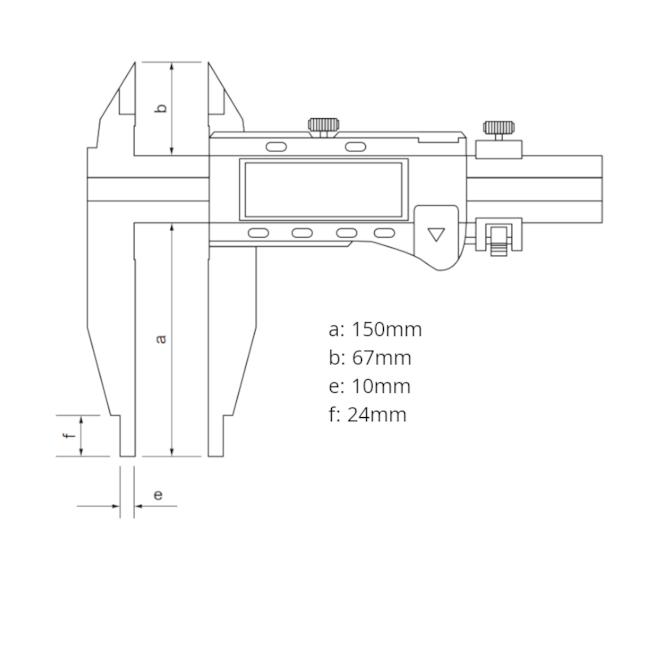 Paquímetro Digital para Serviços Pesados com Orelhas 1000mm/40