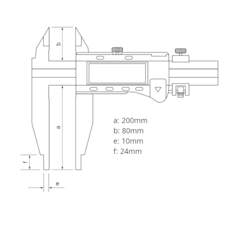 Paquímetro Digital para Serviços Pesados com Orelhas 2000mm/80
