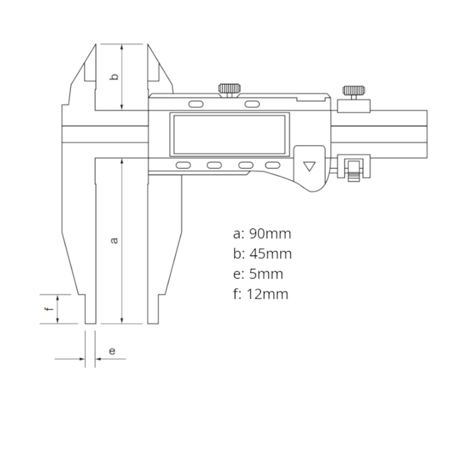 Paquímetro Digital para Serviços Pesados com Orelhas 300mm/12