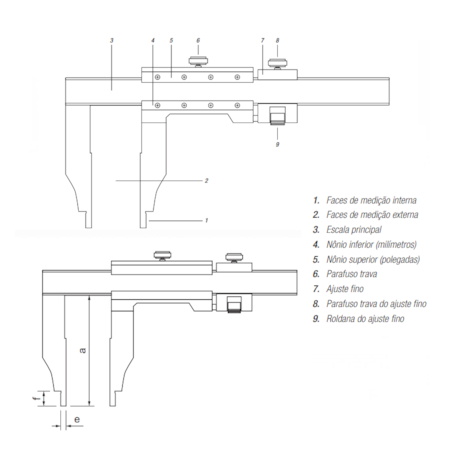 Paquímetro para Serviços Pesados 1000mm/40