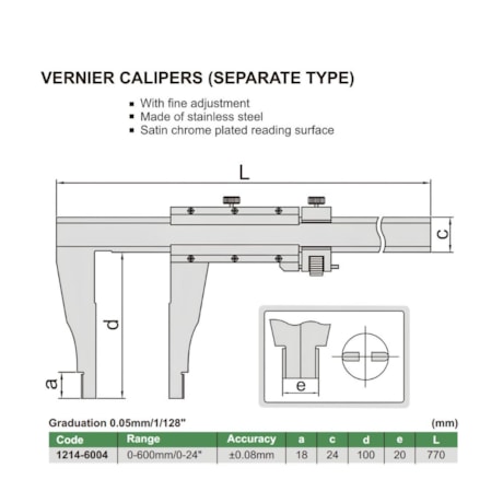 Paquímetro Pesado 600mm/24