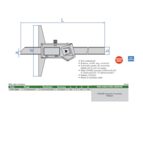 Paquímetro Profundidade Digital 150mm 0.01mm 1141-150A INSIZE