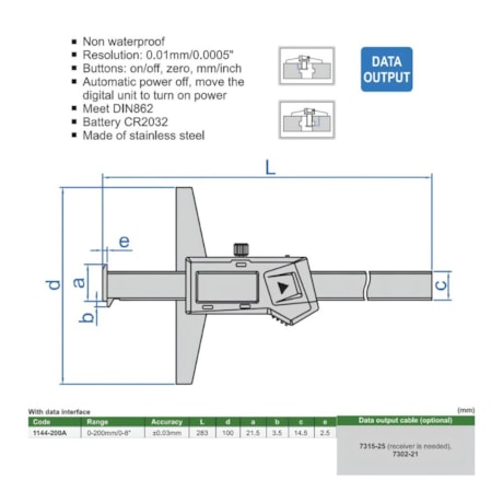 Paquímetro Profundidade Digital 200mm 0.01mm com Gancho 1144-200A INSIZE-b1988b5f-c7d0-44a2-822b-2dbdb044b178
