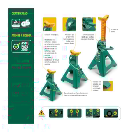 Par de Cavaletes 6 Toneladas 405-620mm com 10 Posições STAE5827L SATA-09c46269-40ae-4aec-b857-8e8f5407c2c9