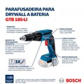 Parafusadeira para Drywall 1/4" 18V com 2 Baterias 2.0Ah Carregador Bivolt e Maleta GTB 185-LI BOSCH