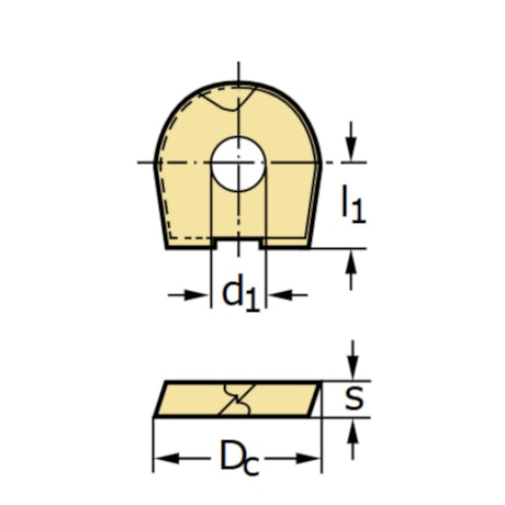 Pastilha Fresar em Copia P3204D16 RWK Aço /  Fofo Acabamento P3204-D16 WKP25 WALTER