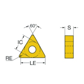 Pastilha Tornear TNMG160404R-K 4425 Aço/Fofo Acabamento TNMG 16 04 04R-K 4425 SANDVIK