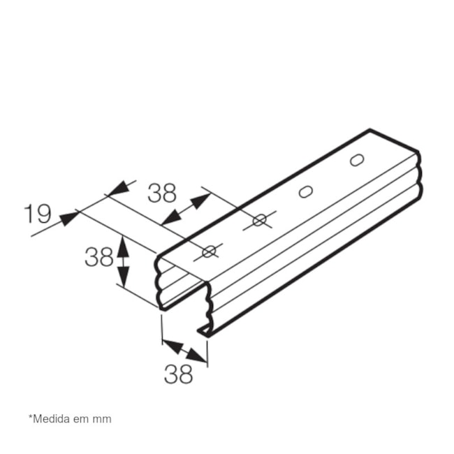 Perfilado Perfurado Chapa n°24 PG 38x38mm 6m 936565 CEMAR-8ca40230-f56b-4a2a-b783-a8128a14bb47
