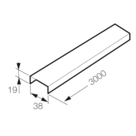 Perfilado Tampa Liso 38x19mm 3m Chapa n°24 PG 936010 CEMAR