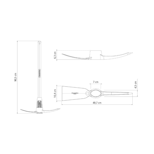 Picareta Alvião em Aço Tamanho 5 com Cabo de Madeira 90cm 77303553 TRAMONTINA-279a5edf-f71c-4d70-bb52-f31b903080e1