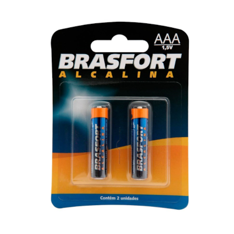 Pilha Alcalina Palito com 2 Peças AAA 301981 BRASFORT-537adca4-06be-4b86-a2d1-89f4d18b9a30