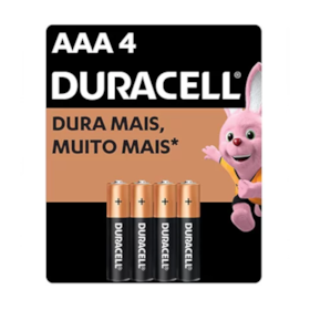 Pilha Alcalina Palito Tipo AAA com 4 Unidades 312088 DURACELL