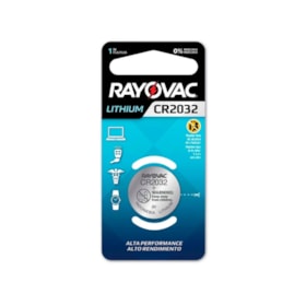 Pilha para Eletrônicos 3V CR2032 Cartela com 1 Peça CR2032-1CB RAYOVAC
