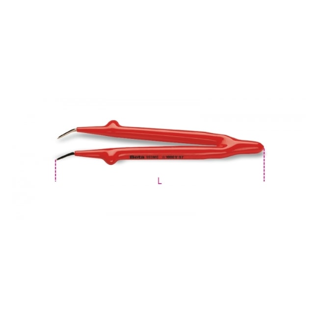 Pinça Curva Com Guia Ponta Fina Inox Estriada 145mm Isolada 1000v Vde 993MQ BETA-448168a3-44ed-4613-ab9a-18ae9b55f875