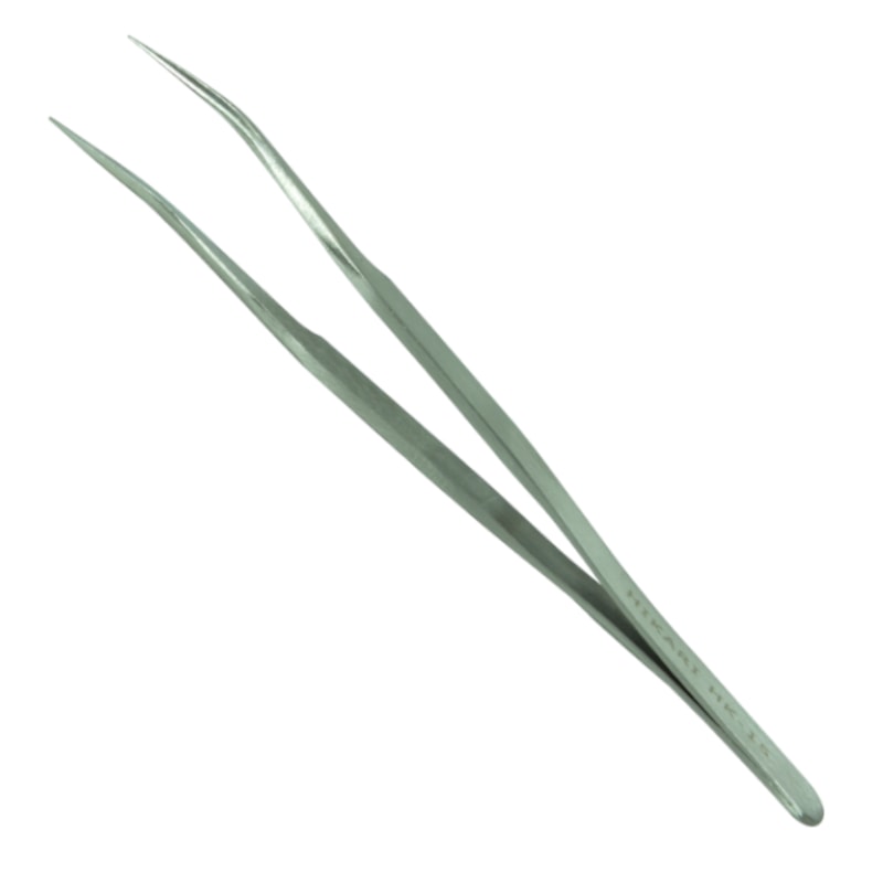 Hikari① Pinça de Ponta Curva Metal ESD 116mm HK-15 HIKARI - Anhanguera