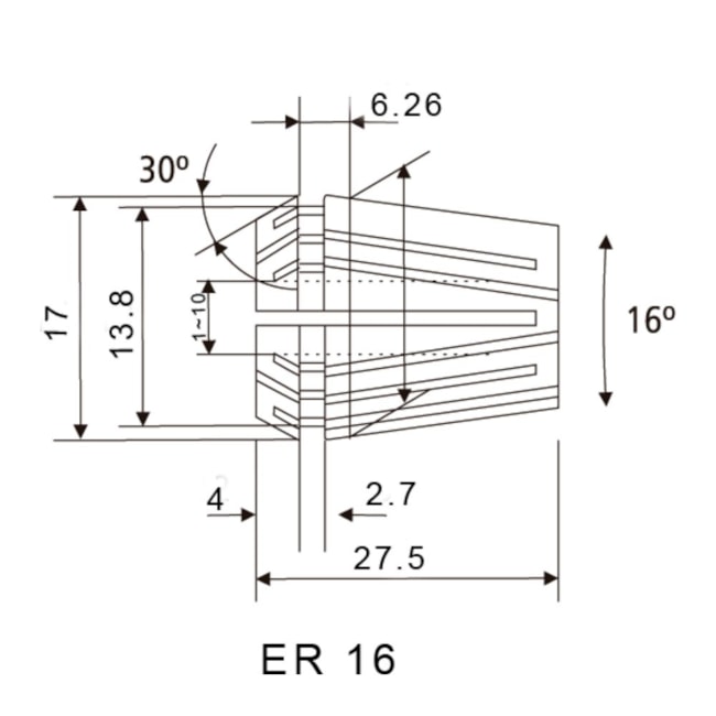 Pinça ER-16 8,0mm DIN 6499 00027 BTFIXO-62a465d6-8072-4ecc-bad5-aa25ca844c2c