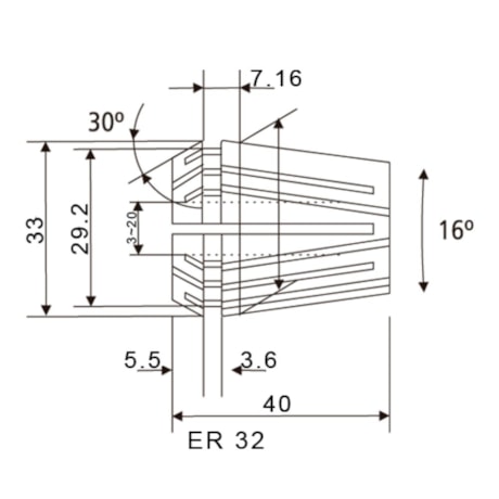 Pinça ER-32 16,0mm DIN 6499 00074 BTFIXO-7285281f-397d-418d-93e8-23d3d41e9357