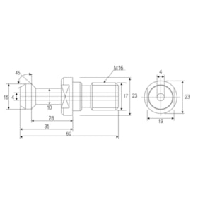 Pino de Fixação BT40x45° com Refrigeração Interna MAS 403-BT (DIN 6499) BTFIXO