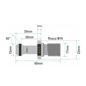Pino de Fixação Para Cones BT40 x 45 Graus (Tirante / Chupeta) 018757 BLACKTOOLS