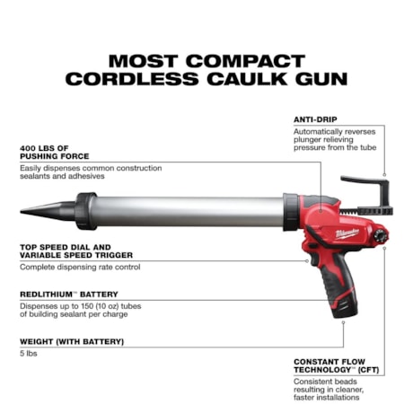 Pistola Aplicadora de Silicone 12V com Bateria 2,0Ah Carregador Bivolt e Bolsa 2442-21 MILWAUKEE-5239cbb5-291d-4a3a-8d0f-90a90a02104e