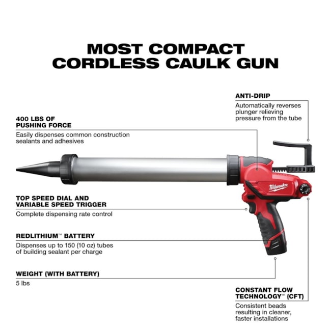 Pistola Aplicadora de Silicone 12V com Bateria 2,0Ah Carregador Bivolt e Bolsa 2442-21 MILWAUKEE-8ab5b218-2fad-4fb3-ae67-85b9099fc0db