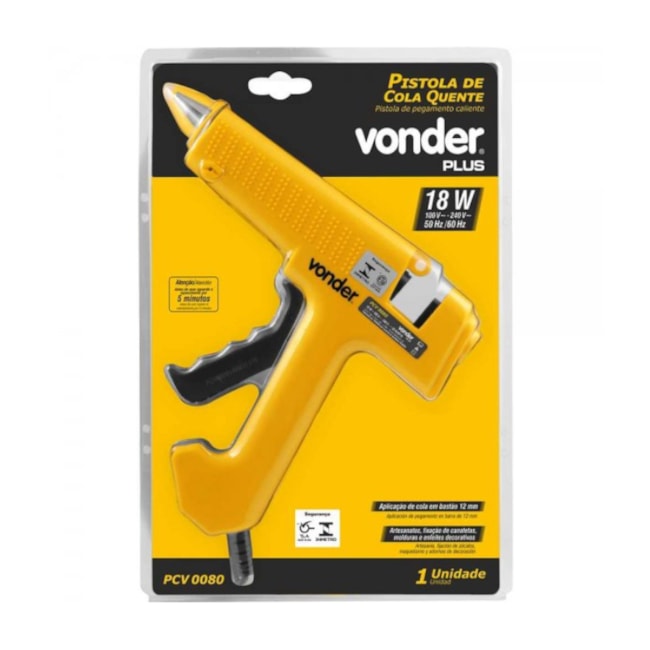 Pistola de Cola Quente 18 Watts Bivolt PCV 0080 3099100080 VONDER PLUS-9b341c3e-2a3d-4632-96f3-9e7aefca61d1