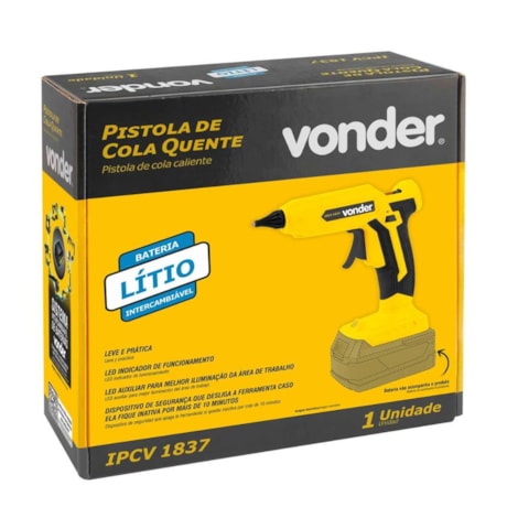 Pistola de Cola Quente 18V sem Bateria e sem Carregador IPCV 1837 VONDER-65fde923-ab67-4cb0-9389-4ad6dd80593b