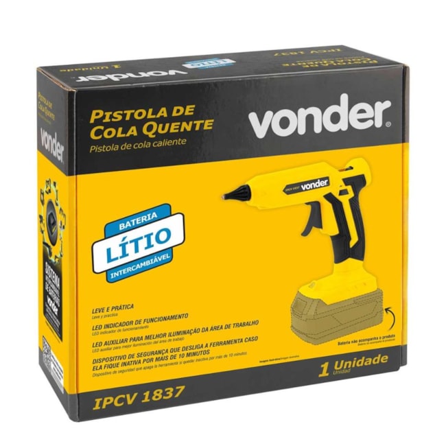 Pistola de Cola Quente 18V sem Bateria e sem Carregador IPCV 1837 VONDER-c0265b3e-5a59-4aee-9bbb-496f9f854867