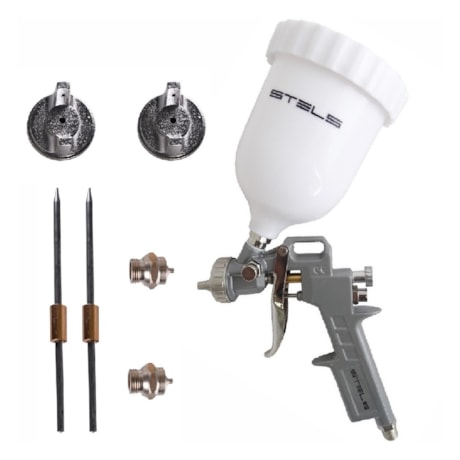 Pistola de Pintura com Tanque Alto 600ml e 3 Bicos 1.2/1.5/1.8mm Pneumática 5731455 STELS-83c6a8b5-29f4-46c4-ac68-fd1f653f57c8
