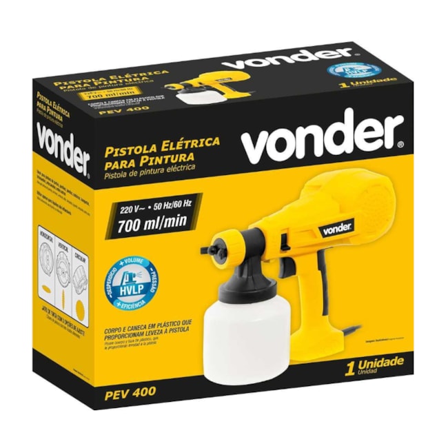 Pistola Elétrica para Pintura PEV 400 6220400127 VONDER-a85f1e11-5bf7-455b-85da-7dcfe70ec36b