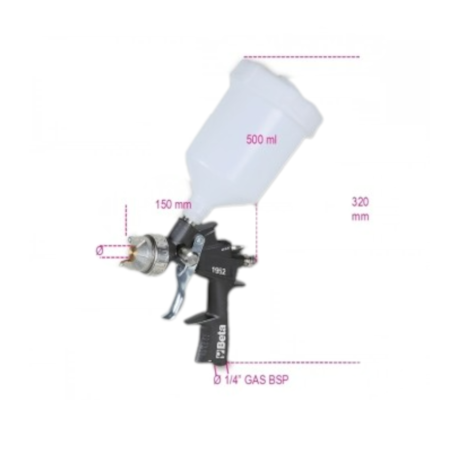 Pistola para Pintura Tipo Gravidade 1.2mm com Caneca 1952 019520012 BETA-8c94f477-ff3a-4dfc-a875-3150ab8df00a