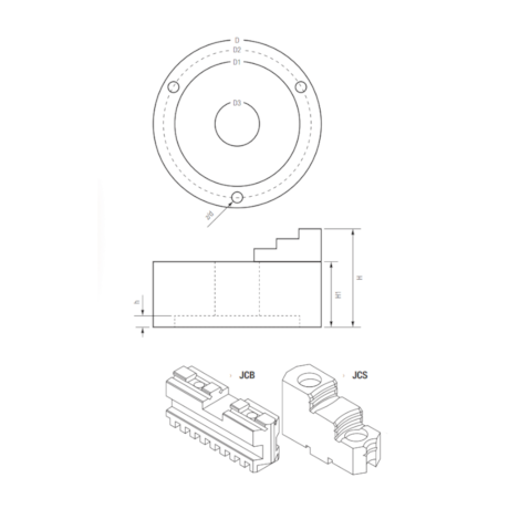 Placa 250mm com 3 Castanhas Sobrepostas Reversíveis 900.036 CHAMPION TOOLS-704a87f9-2577-4985-a138-46f1022955b2
