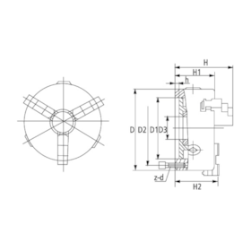 Placa Autocentrante 250mm com 3 Castanhas K11-250 BTFIXO