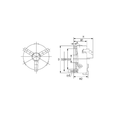 Placa Autocentrante 250mm com 3 Castanhas Reversível K11-250 A BTFIXO-0150a5b7-4f36-4ce5-92fd-6dd8b92154cd