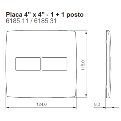 Placa sem Suporte 4x4 1+1 Módulos Branco 618511 PIAL-b9122241-0273-4754-a119-9fd232ee5d90