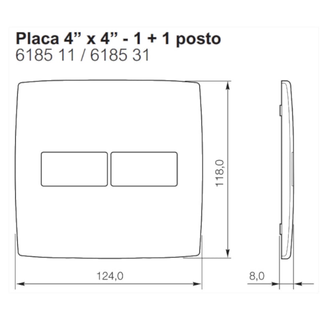 Placa sem Suporte 4x4 1+1 Módulos Branco 618511 PIAL-7db86160-13a5-4e69-8681-21cb1e72d171