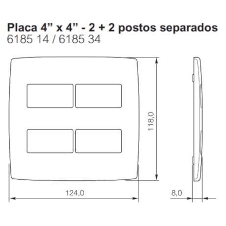 Placa sem Suporte 4x4 2+2 Módulos Branco 618514 PIAL-fa44d023-3743-41ba-bb83-f4286b7662e9