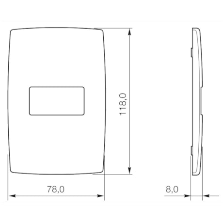 Placa sem Suporte Branco 4x2 1 Módulo Horizontal 6185 05 PIAL-3adbd3b9-592c-4a5b-a14d-0dd6d16a4e4b