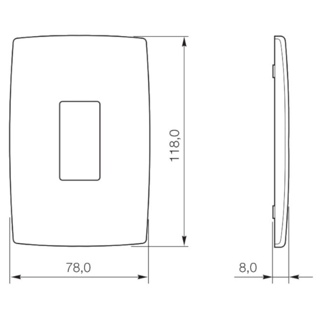 Placa sem Suporte Branco 4x2 1 Módulo Vertical 6185 01 PIAL-4af84738-cd48-417e-bd15-8a5fac2d20d4