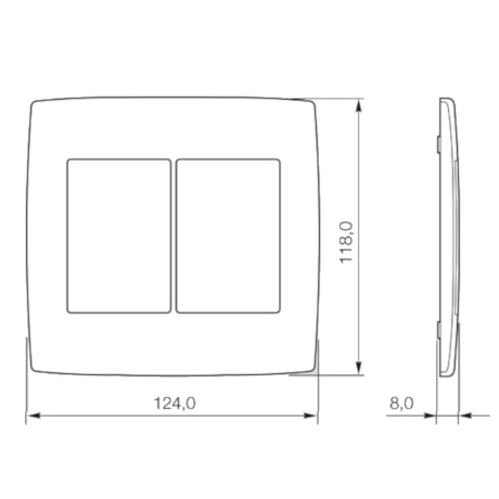 Placa sem Suporte Branco 4x4 3+3 Módulos 6185 16 PIAL-88ac86a0-7420-4c3a-9a92-5b65af7f08b2