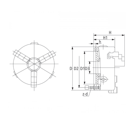 Placa Universal Autocentrante 100mm com 3 Castanhas K11-100 BTFIXO-c08f89cc-372f-49e9-86ca-46e5e394aa07