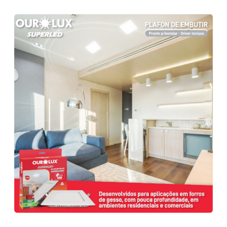 Plafon de Led para Embutir 18W 223x223mm 6400k Quadrado Bivolt 03207 OUROLUX-cca6a485-6ac4-43f5-b543-83d437eb22e2