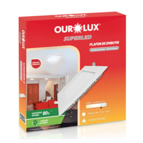 Plafon Led para Embutir 24W 6400K Quadrado 283x283mm 3205 OUROLUX