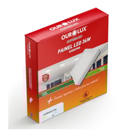 Plafon Superled para Sobrepor 36W Bivolt 6500K Branca Fria 400x400 Quadrado 03211 OUROLUX-03a5899c-1d54-46a5-9e3e-b288d856fa18