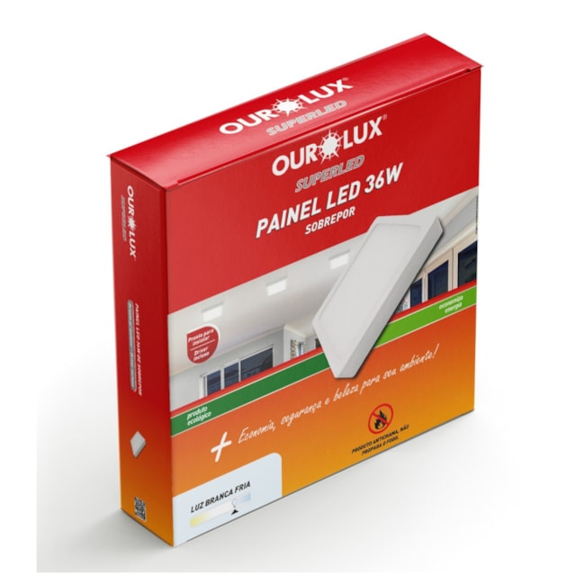 Plafon Superled para Sobrepor 36W Bivolt 6500K Branca Fria 400x400 Quadrado 03211 OUROLUX-b536dda6-94ab-40f4-a49f-b0fb1de5bc17