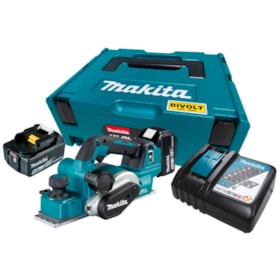 Plaina 18V 82MM com 2 Baterias 5.0Ah Carregador 110V/220V e Maleta DKP181RTJ MAKITA