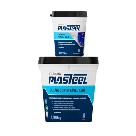 Plasteel Cerâmico Pintável Azul 3:1 1,32 kg QUIMATIC