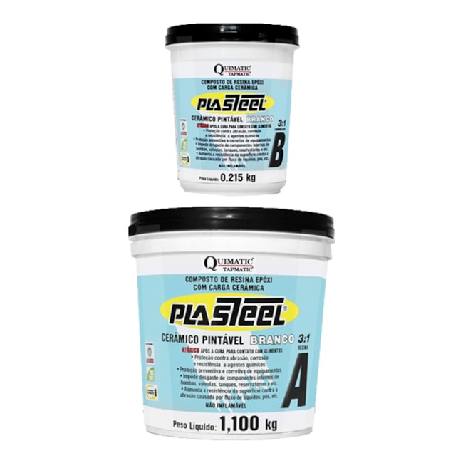Plasteel Cerâmico Pintável Branco 3:1 1.315kg PB2 TAPMATIC-11f82052-c78b-4eb7-9957-28cd429f00e9